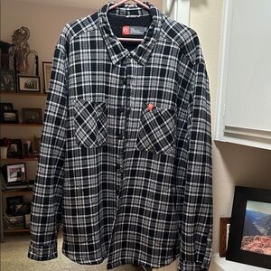 Flannel fleece lined shirt jacket